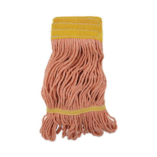 Boardwalk Super Loop Wet Mop Head, Cotton/Synthetic Fiber, 5" Headband, Small Size, Orange, 12/Carton