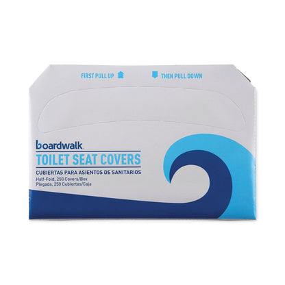 Boardwalk Premium Half-Fold Toilet Seat Covers, 14.25 x 16.5, White, 250 Covers/Sleeve, 4 Sleeves/Carton