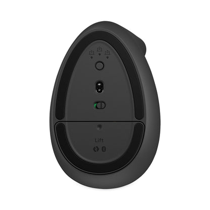 Logitech Lift Vertical Ergonomic Mouse, 2.4 GHz Frequency/32 ft Wireless Range, Right Hand Use, Graphite