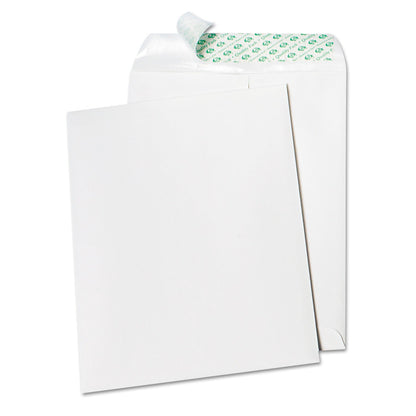 Quality Park Tech-No-Tear Catalog Envelope, Paper Exterior, #10 1/2, Cheese Blade Flap, Self-Adhesive Closure, 9 x 12, White, 100/Box