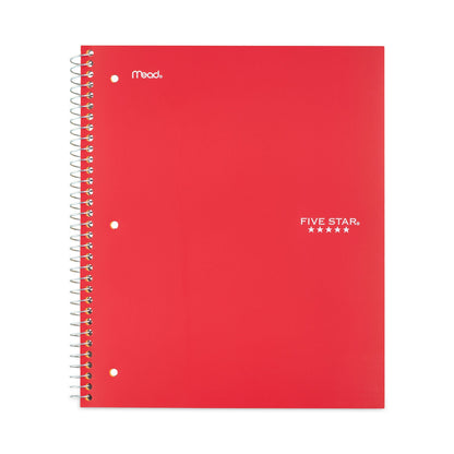 Five Star Wirebound Notebook, 1 Subject, Wide/Legal Rule, Red Cover, 10.5 x 8, 100 Sheets