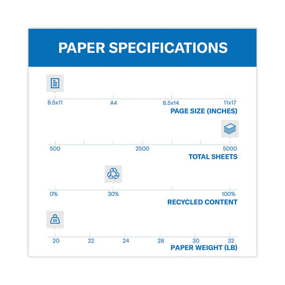 Hammermill Colors Print Paper, 20 lb Bond Weight, 8.5 x 11, Blue, 500 Sheets/Ream, 10 Reams/Carton