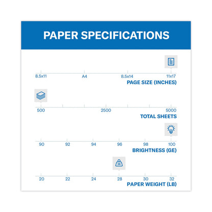 Hammermill Premium Color Copy Print Paper, 100 Bright, 28 lb Bond Weight, 11 x 17, Photo White, 500/Ream