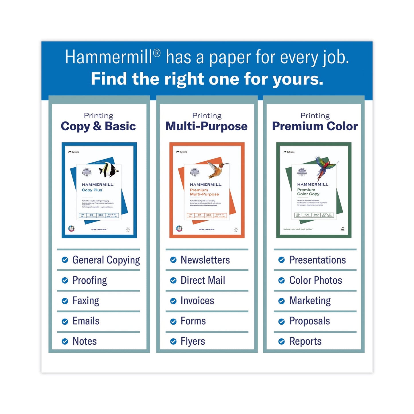 Hammermill Copy Plus Print Paper, 92 Bright, 20 lb Bond Weight, 8.5 x 11, White, 500 Sheets/Ream, 10 Reams/Carton, 40 Cartons/Pallet