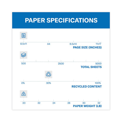 Hammermill Colors Print Paper, 20 lb Bond Weight, 8.5 x 11, Blue, 500/Ream
