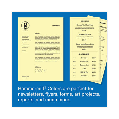 Hammermill Colors Print Paper, 20 lb Bond Weight, 8.5 x 11, Canary, 500 Sheets/Ream, 10 Reams/Carton