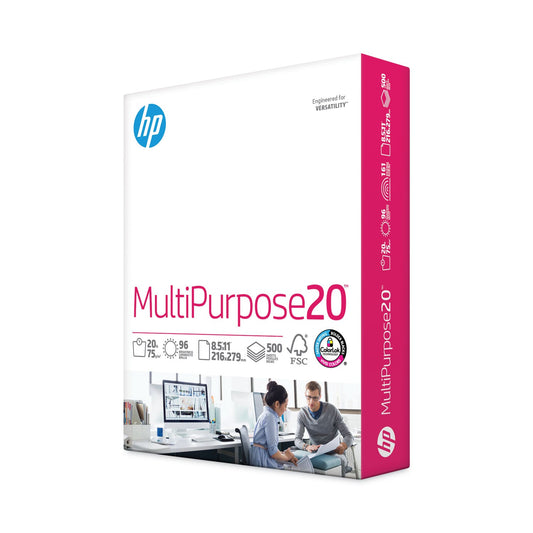 HP Papers MultiPurpose20 Paper, 96 Bright, 20 lb Bond Weight, 8.5 x 11, White, 500/Ream
