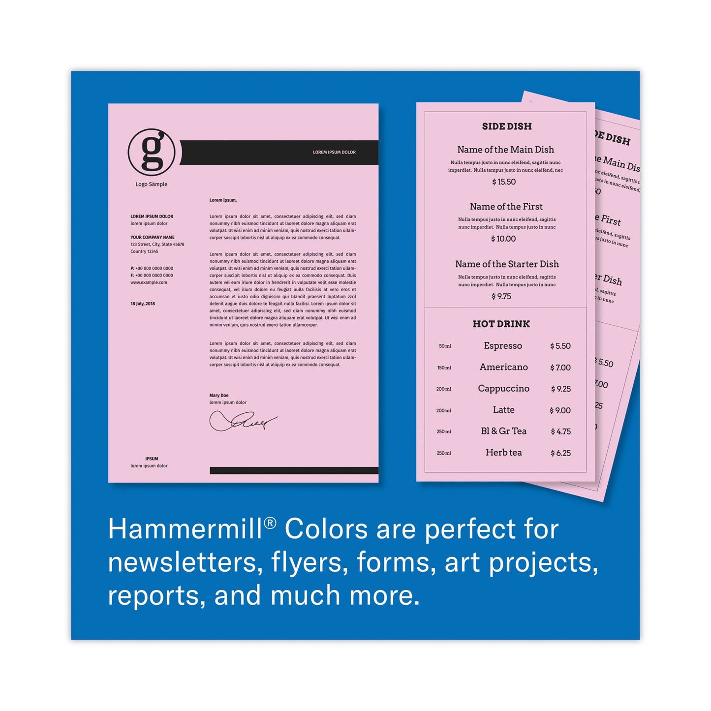 Hammermill Colors Print Paper, 20 lb Bond Weight, 8.5 x 11, Lilac, 500 Sheets/Ream, 10 Reams/Carton