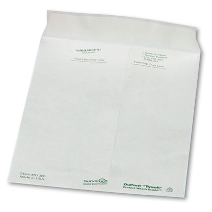 Survivor Lightweight 14 lb Tyvek Catalog Mailers, #6 1/2, Square Flap, Redi-Strip Adhesive Closure, 6 x 9, White, 100/Box