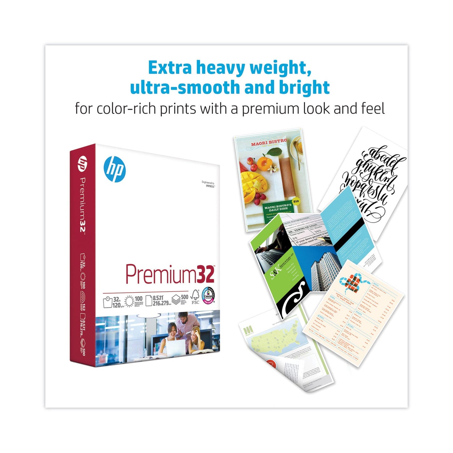 HP Premium Choice LaserJet Paper, 100 Bright, 32 lb Bond Weight, 8.5 x 11, Ultra White, 500/Ream