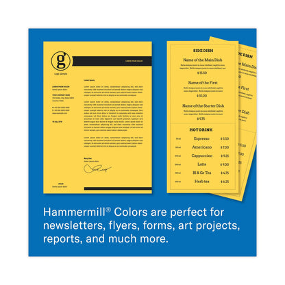Hammermill Colors Print Paper, 20 lb Bond Weight, 8.5 x 11, Goldenrod, 500 Sheets/Ream, 10 Reams/Carton