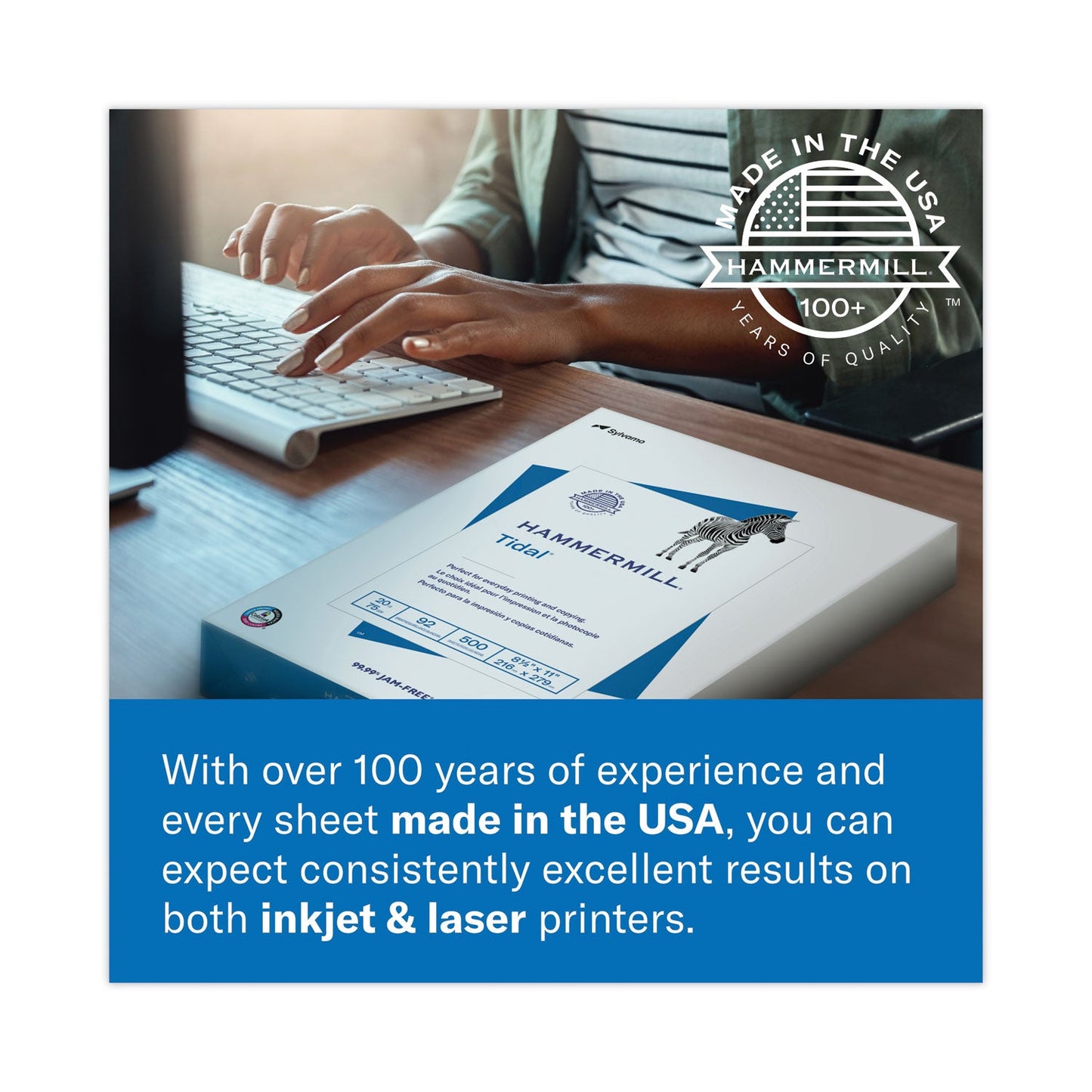 Hammermill Fore Multipurpose Print Paper, 96 Bright, 24 lb Bond Weight, 8.5 x 11, White, 500 Sheets/Ream, 10 Reams/Carton