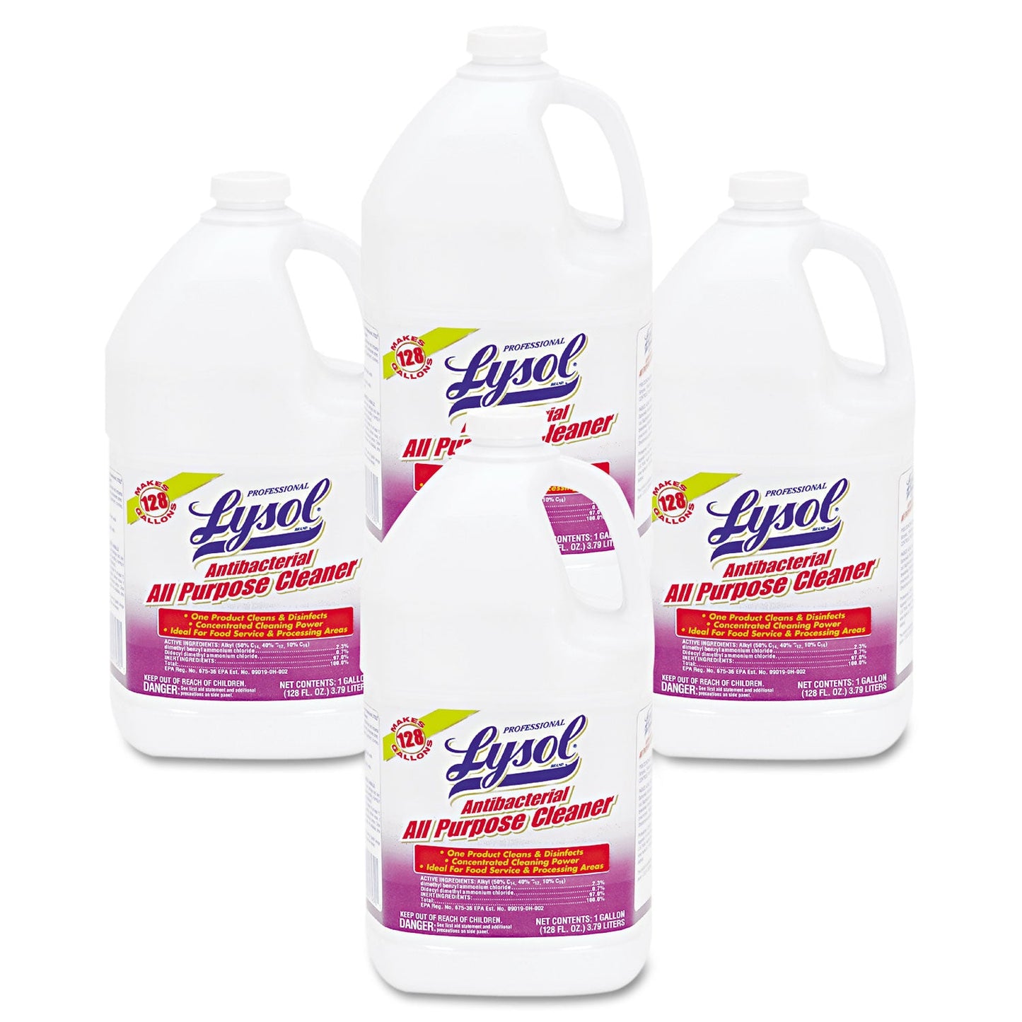 Professional LYSOL Antibacterial All-Purpose Cleaner Concentrate, 1 gal Bottle, 4/Carton