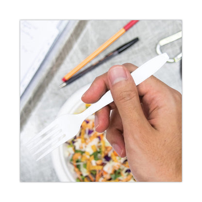 Dart Impress Heavyweight Full-Length Polystyrene Cutlery, Fork, White, 1000/Carton