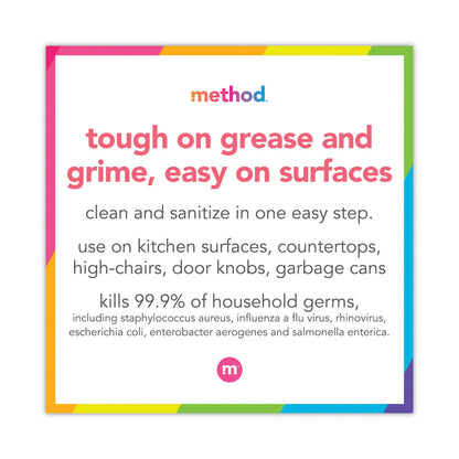 Method Antibacterial Spray, Bathroom, Spearmint, 28 oz Spray Bottle, 8/Carton
