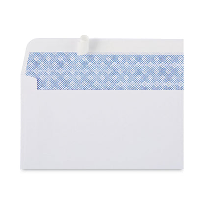 Universal Peel Seal Strip Security Tint Business Envelope, #6 3/4, Square Flap, Self-Adhesive Closure, 3.63 x 6.5, White, 100/Box