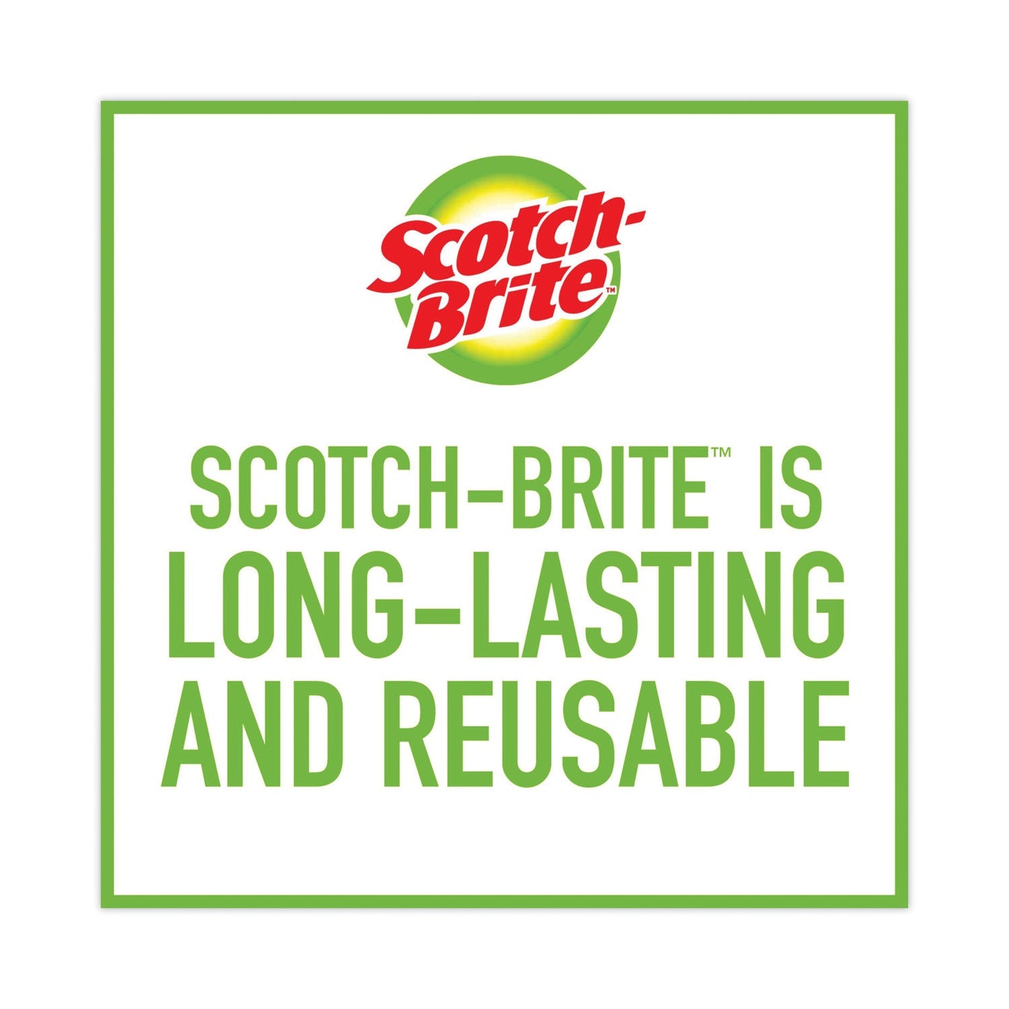 Scotch-Brite Heavy-Duty Scouring Pad, 3.8 x 6, Green, 5/Carton
