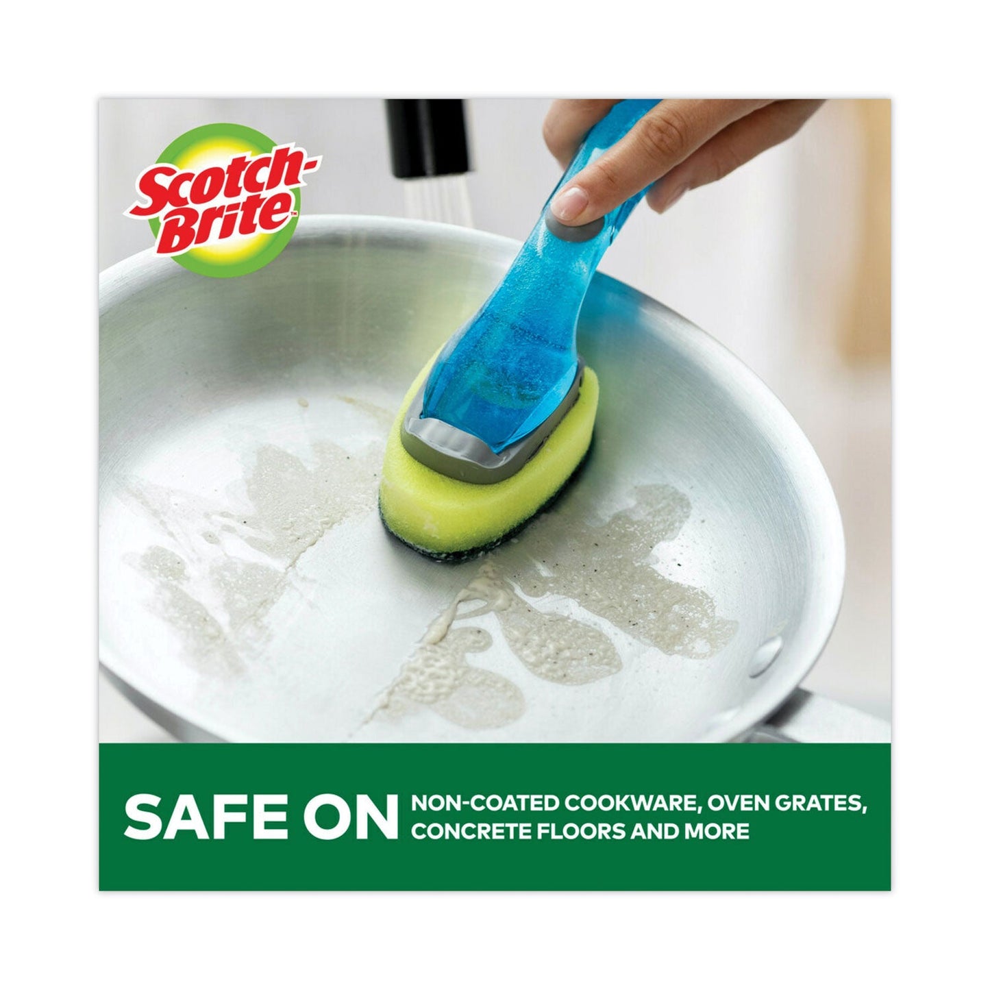 Scotch-Brite Soap-Dispensing Dishwand, 2.5 x 9.5, Yellow/Green