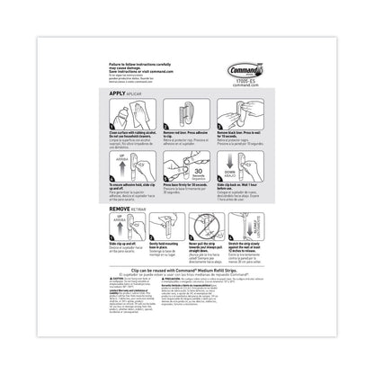 Command Spring Hook, 1 1/8w x 3/4d x 3h, White, 1 Hook/Pack