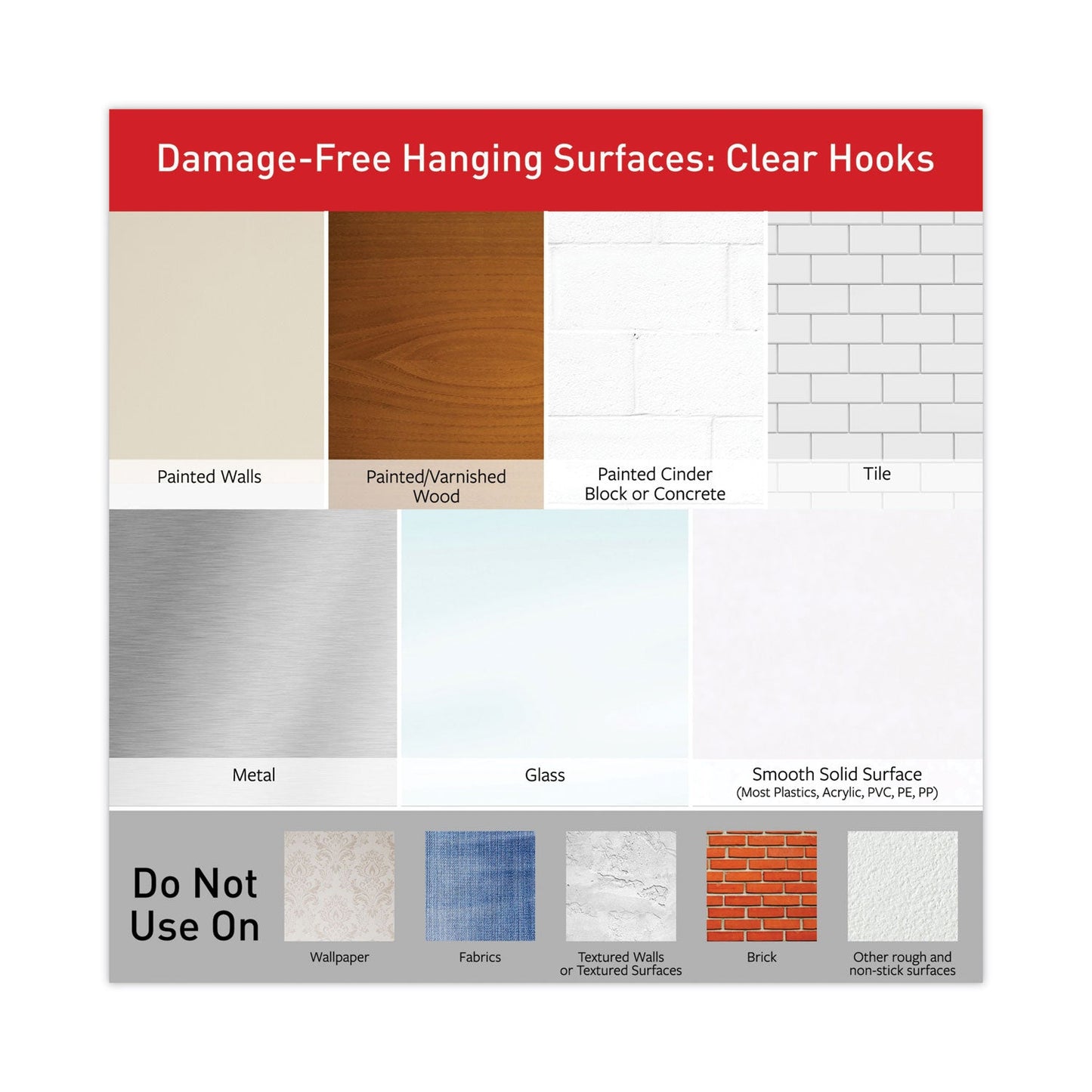 Command Clear Hooks and Strips, Plastic, Mini, 18 Hooks and 24 Strips/Pack