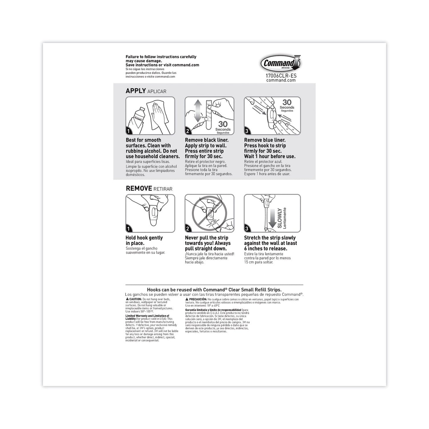 Command Clear Hooks and Strips, Plastic, Mini, 18 Hooks and 24 Strips/Pack