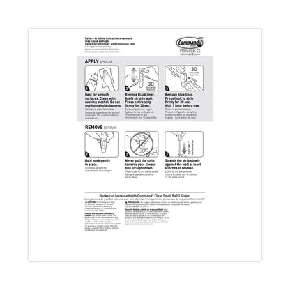 Command Clear Hooks and Strips, Plastic, Mini, 6 Hooks and 8 Strips/Pack