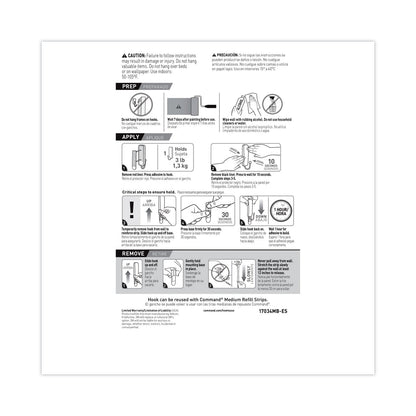 Command Decorative Hooks, Medium, Matte Black, 2 Hook and 4 Strips/Pack