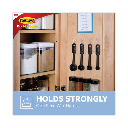Command Clear Hooks and Strips, Plastic/Metal, Small, 40 Hooks and 48 Strips/Pack