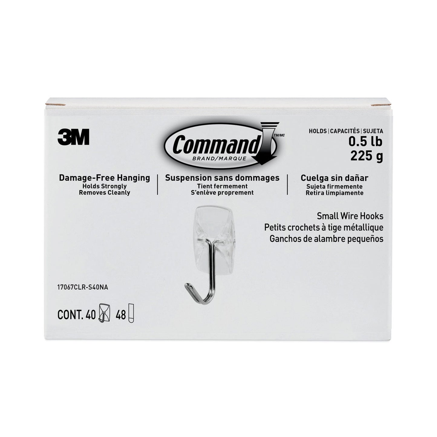 Command Clear Hooks and Strips, Plastic/Metal, Small, 40 Hooks and 48 Strips/Pack