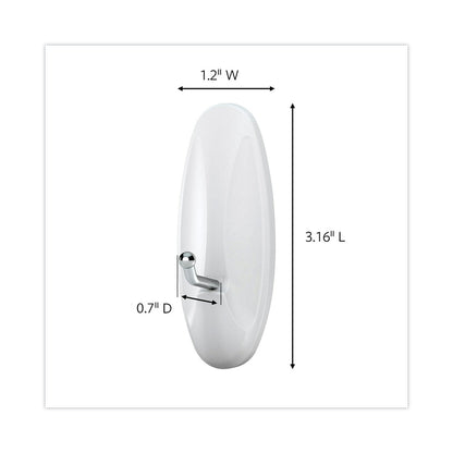 Command General Purpose Wire Hooks, Medium, 3 b Cap, White, 2 Hooks and 4 Strips/Pack