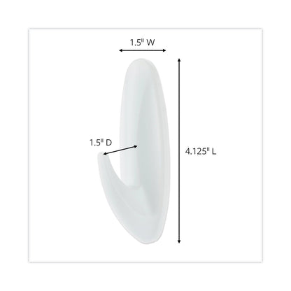 Command Designer Hooks, Plastic, White, 5 lb Cap, 16 Hooks and 24 Strips/Pack