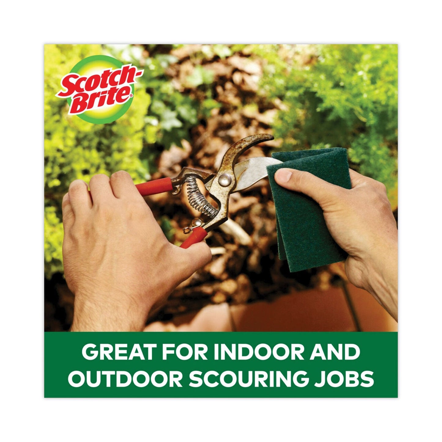 Scotch-Brite Heavy-Duty Scour Pad, 3.8 x 6, Green, 10/Carton
