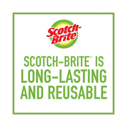 Scotch-Brite Heavy-Duty Scour Pad, 3.8 x 6, Green, 10/Carton