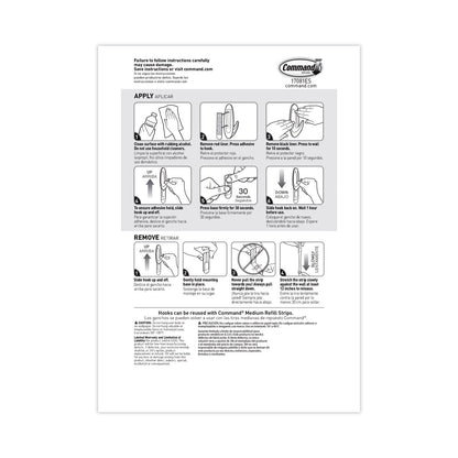 Command Designer Hooks, Plastic, White, 3 lb Cap, 6 Hooks and 12 Strips/Pack