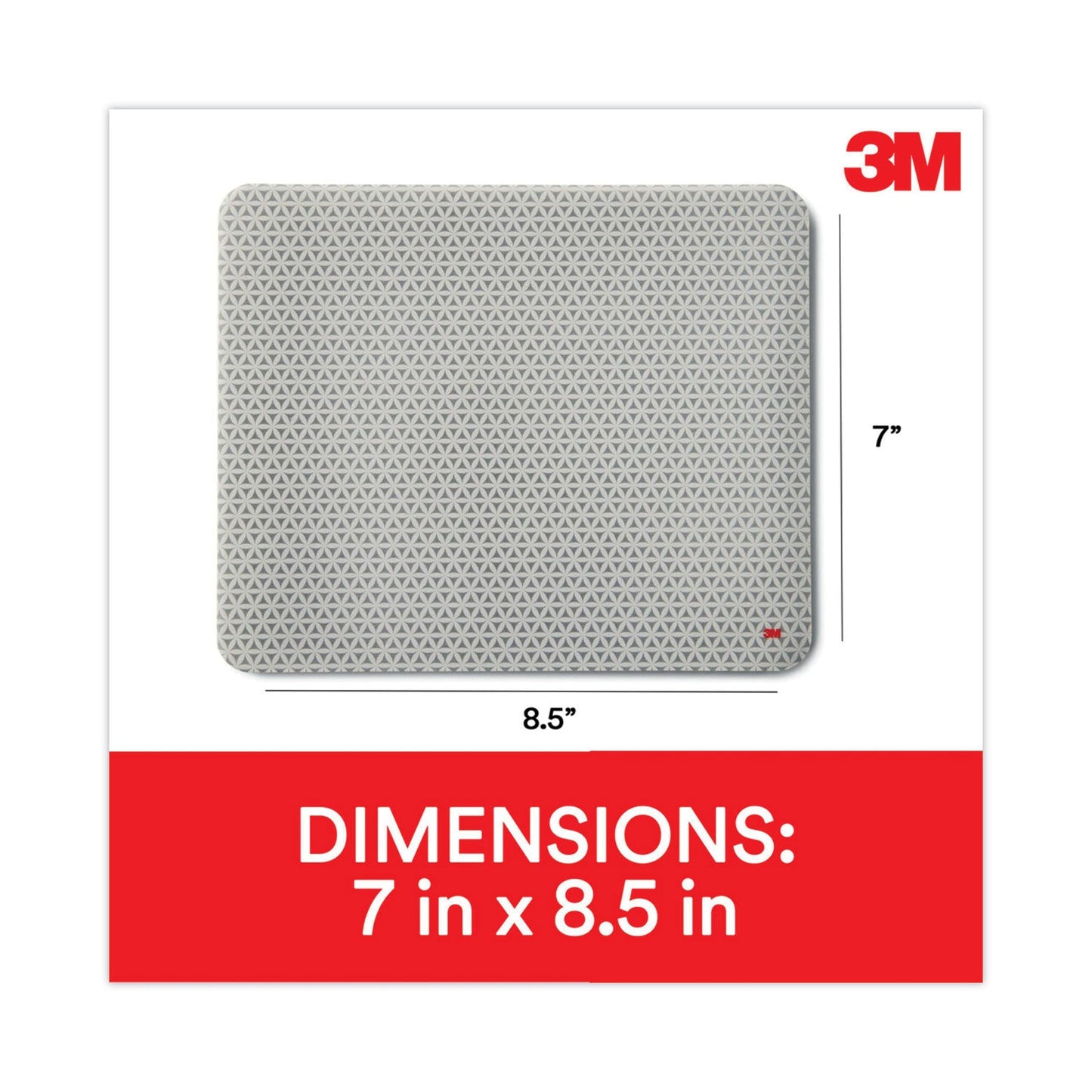 3M Precise Mouse Pad with Nonskid Repositionable Adhesive Back, 8.5 x 7, Bitmap Design
