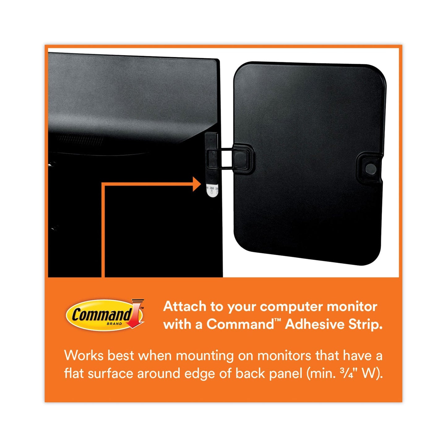 3M Monitor Whiteboard, 10 Sheet Capacity, Plastic, Black/White