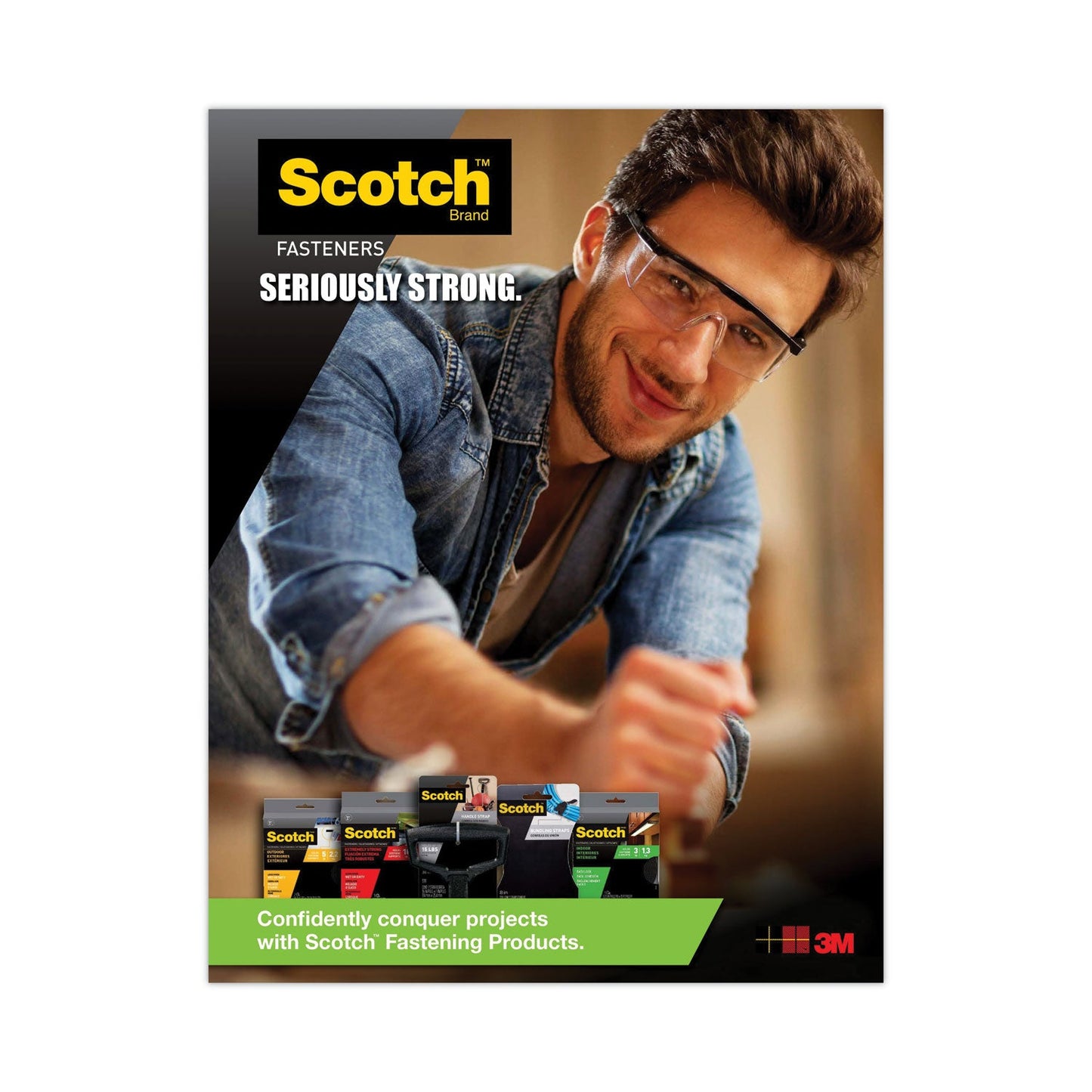 Scotch Extreme Fasteners, 1" x 4 ft, Black