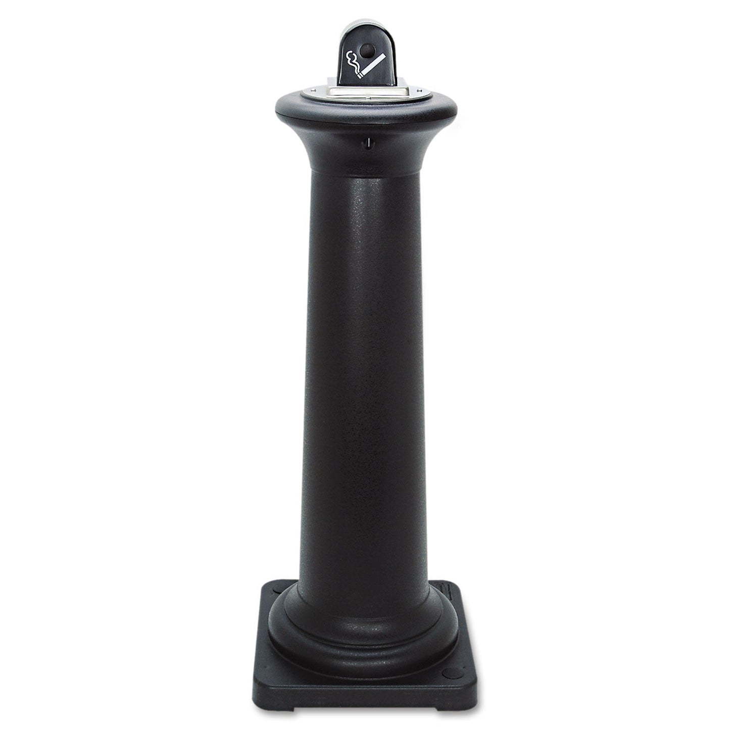 Rubbermaid GroundsKeeper Tuscan Receptacle, 22.05 gal, 13 dia x 38.38h, Black