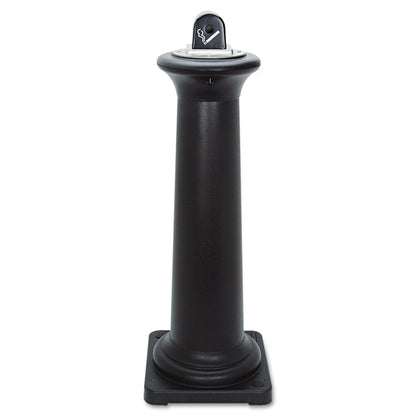 Rubbermaid GroundsKeeper Tuscan Receptacle, 22.05 gal, 13 dia x 38.38h, Black
