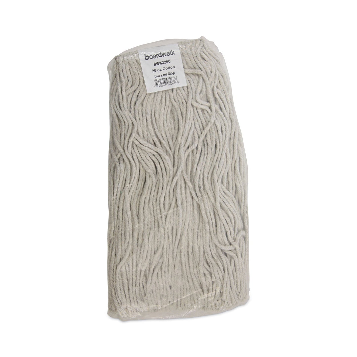 Boardwalk Premium Cut-End Wet Mop Heads, Cotton, 20oz, White, 12/Carton