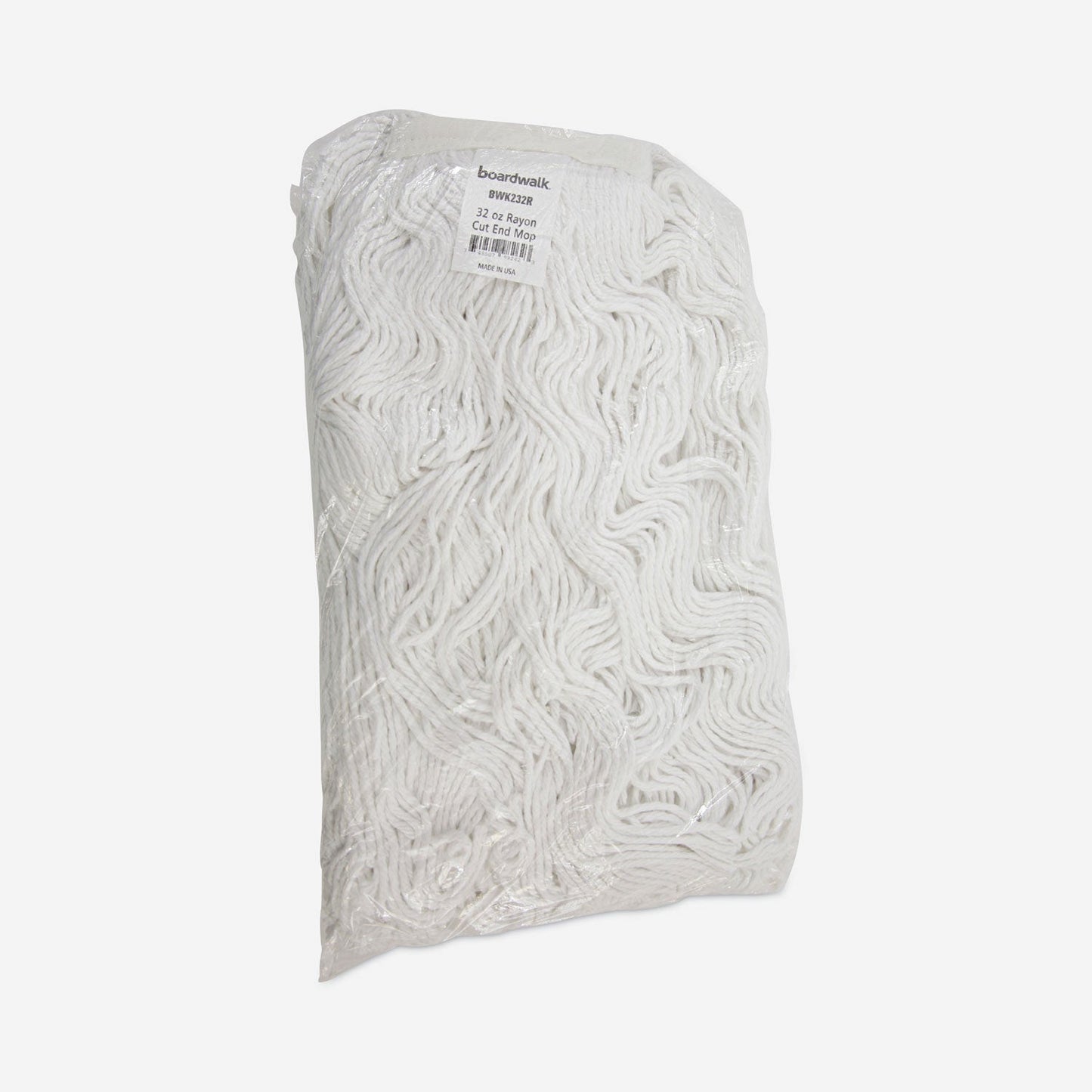 Boardwalk Mop Head, Premium Standard Head, Rayon Fiber, 32oz, White, 12/Carton