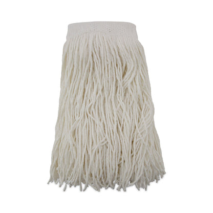 Boardwalk Mop Head, Premium Saddleback Head, Rayon Fiber, 24-Oz., White, 12/Carton
