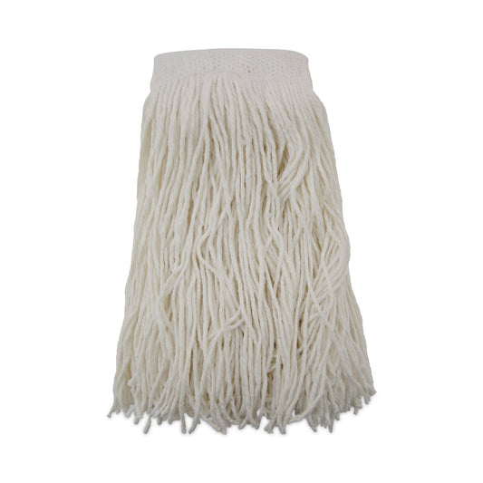 Boardwalk Mop Head, Premium Saddleback Head, Rayon Fiber, 24-Oz., White, 12/Carton