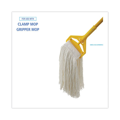 Boardwalk Mop Head, Premium Saddleback Head, Rayon Fiber, 24-Oz., White, 12/Carton