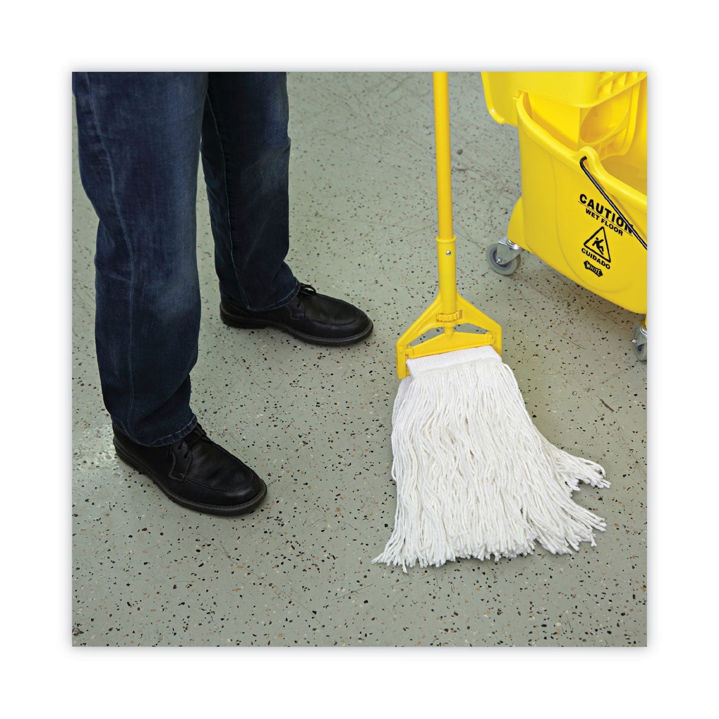 Boardwalk Mop Head, Premium Saddleback Head, Rayon Fiber, 24-Oz., White, 12/Carton