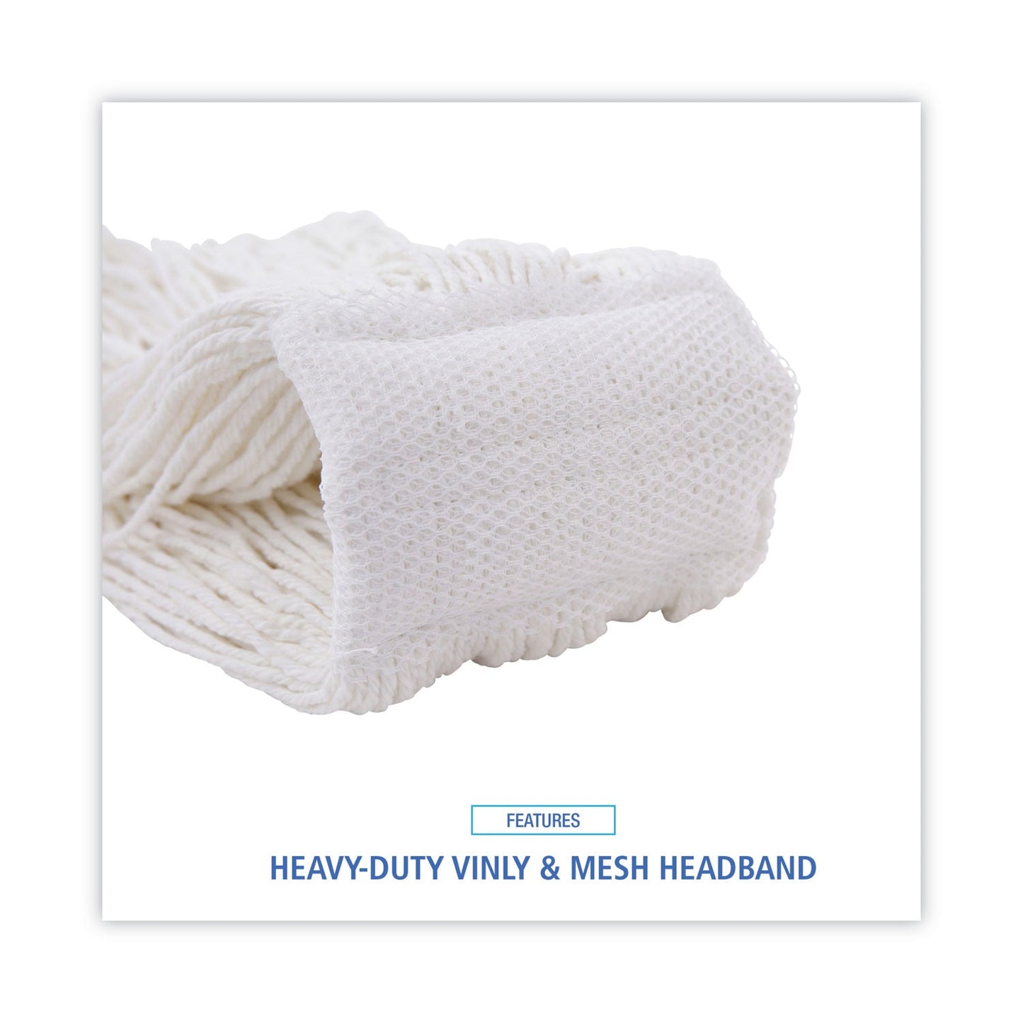 Boardwalk Mop Head, Premium Saddleback Head, Rayon Fiber, 24-Oz., White, 12/Carton