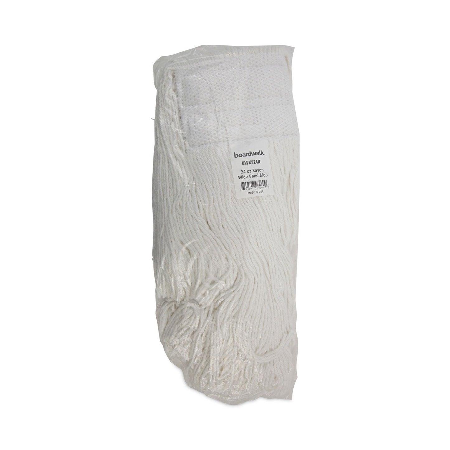 Boardwalk Mop Head, Premium Saddleback Head, Rayon Fiber, 24-Oz., White, 12/Carton