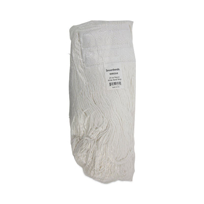 Boardwalk Mop Head, Premium Saddleback Head, Rayon Fiber, 24-Oz., White, 12/Carton