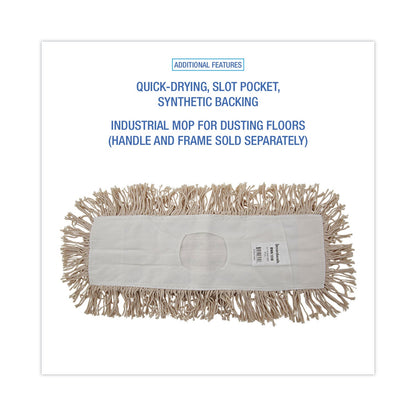 Boardwalk Industrial Dust Mop Head, Hygrade Cotton, 18w x 5d, White