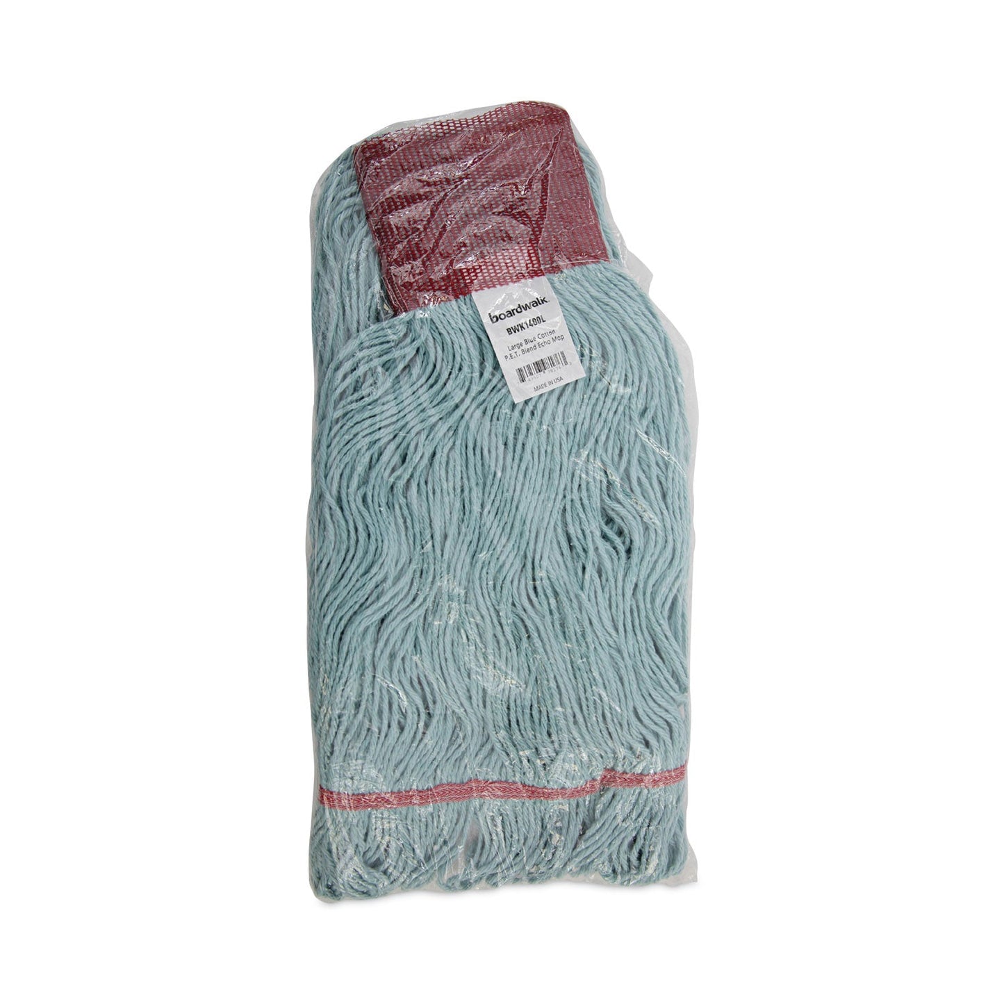 Boardwalk EchoMop with Looped-End Wet Head, Synthetic/Cotton, Large, Blue